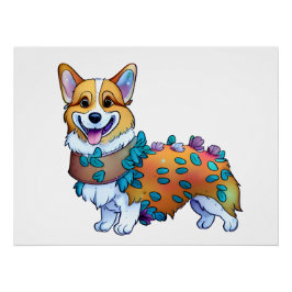 Schattige oranje corgi voor een positieve stemming perfect poster