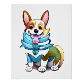 Schattige oranje corgi voor een positieve stemming perfect poster