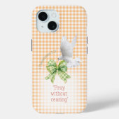 Schattige Oranje Geruite Groene Coquette Duif Bijb Case-Mate iPhone Case (Achterkant)