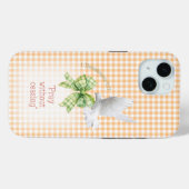 Schattige Oranje Geruite Groene Coquette Duif Bijb Case-Mate iPhone Case (Achterkant (horizontaal))