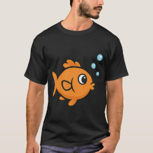 Schattige Oranje Goudvis Cartoon T-shirt