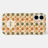 Schattige Oranje Grijze Kat Stippen Naam Monogram Case-Mate iPhone Case (Achterkant (horizontaal))