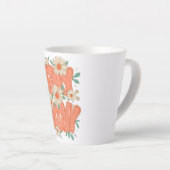 Schattige Oranje Hippie Typografie Latte Mok (Rechterhoek)