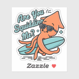 Schattige Oranje Inktvis Puns Hou Je Me Voor De Ge Sticker
