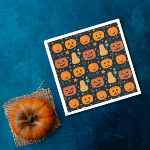 Schattige Oranje Jack O Lantern Pompoen Halloween Servet