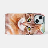 Schattige Oranje Kat iPhone 15 Case (Achterkant horizontaal)
