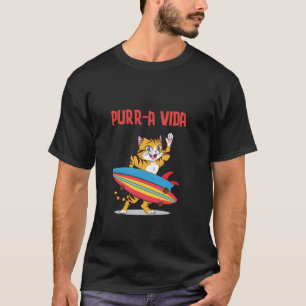 Schattige Oranje Kat Liefhebbers Surfplank Purr-a T-shirt