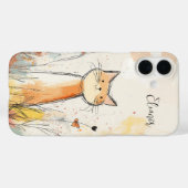 Schattige Oranje Kattenillustratie Gepersonaliseer Case-Mate iPhone Case (Achterkant (horizontaal))
