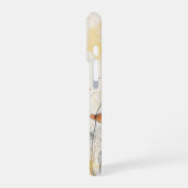 Schattige Oranje Kattenillustratie Gepersonaliseer iPhone Hoesje (Linkerkant)