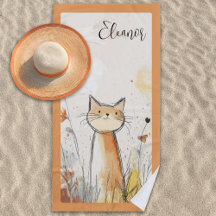 Schattige Oranje Kattenillustratie Gepersonaliseer