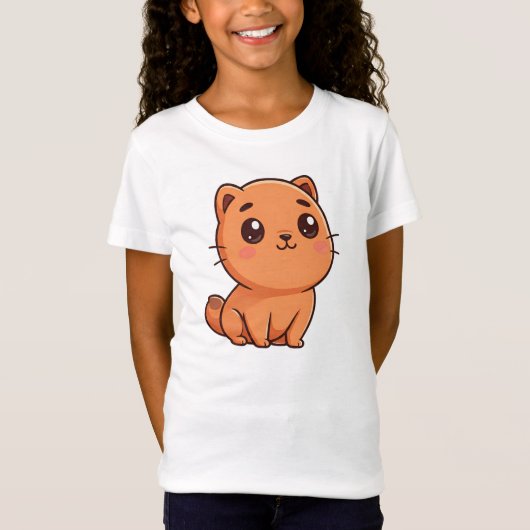 Schattige Oranje kitten T-shirt (Voorkant)