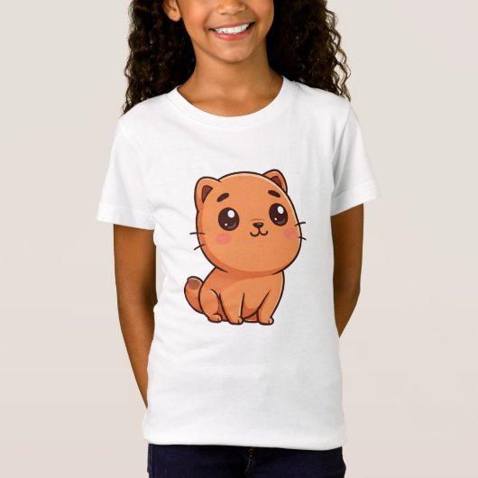 Schattige Oranje kitten T-shirt (Voorkant)