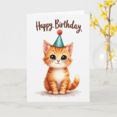 Schattige Oranje Kittens Kaart (Gele Bloem)
