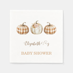 Schattige Oranje Kleine Pompoen Baby Shower  Servet