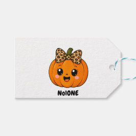 Schattige Oranje Kleine Pompoen Halloween Aangepas Cadeaulabel