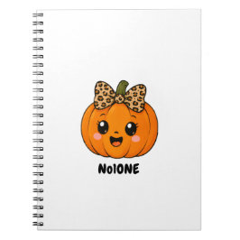 Schattige oranje kleine pompoen Halloween aangepas Notitieboek