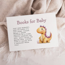 Schattige Oranje Paarse Dinosaur Baby Shower Boeke