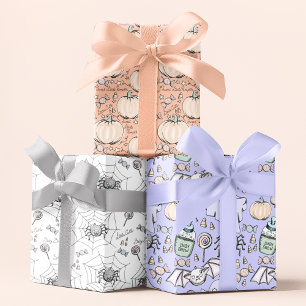 Schattige Oranje pompoen Halloween Baby shower Inpakpapier Vel