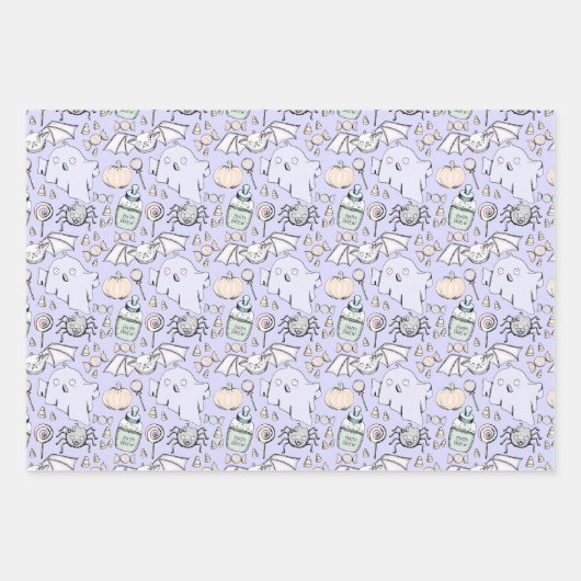 Schattige Oranje pompoen Halloween Baby shower Inpakpapier Vel (Voorkant)