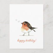 Schattige Oranje Robin - Eenvoudige Elegante Verja Briefkaart (Voorkant)