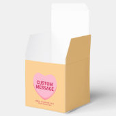 Schattige oranje roze aangepaste bericht conversat bedankdoosjes (Geopend)