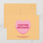 Schattige oranje roze aangepaste bericht conversat briefkaart (Voorkant / Achterkant)