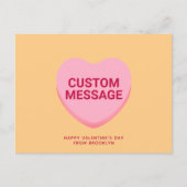 Schattige oranje roze aangepaste bericht conversat briefkaart (Voorkant)