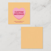 Schattige oranje roze aangepaste bericht conversat notitiekaartje (Voorkant / Achterkant)