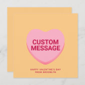 Schattige oranje roze custom conversatie hartkaart (Voorkant / Achterkant)