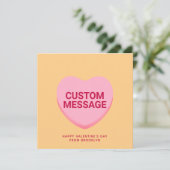 Schattige oranje roze custom conversatie hartkaart (Staand voorkant)
