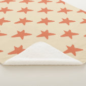 Schattige Oranje sterrenpatroon Sherpa Deken (3/4)