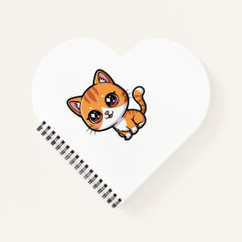 Schattige oranje tabby cartoon kat notitieboek