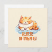 Schattige Oranje Tabby Cat- Ik probeer mijn best (Voorkant / Achterkant)