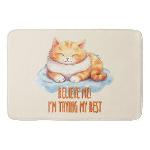 Schattige Oranje Tabby Cat- Ik probeer mijn best Badmat