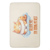 Schattige Oranje Tabby Cat- Ik probeer mijn best Badmat (Voorkant Verticaal)