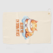 Schattige Oranje Tabby Cat- Ik probeer mijn best Golfhanddoek (Horizontaal)