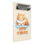 Schattige Oranje Tabby Cat- Ik probeer mijn best Mini Klembord (Schuin)