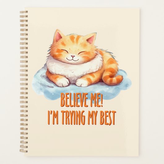 Schattige Oranje Tabby Cat- Ik probeer mijn best Planner (Voorkant)