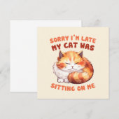 Schattige Oranje Tabby Cat- Sorry dat ik te laat b (Voorkant / Achterkant)
