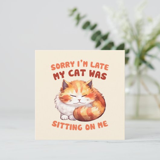 Schattige Oranje Tabby Cat- Sorry dat ik te laat b (Staand voorkant)