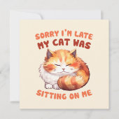 Schattige Oranje Tabby Cat- Sorry dat ik te laat b (Voorkant)