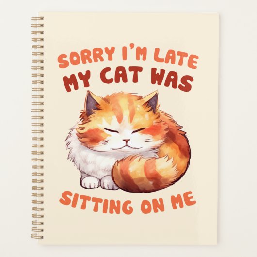 Schattige Oranje Tabby Cat- Sorry dat ik te laat b Planner (Voorkant)