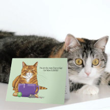 Schattige Oranje Tabby Groene Moederdag Paarse