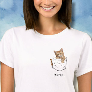 Schattige oranje tabby kat in zak naam t-shirt