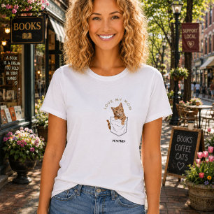 Schattige oranje tabby kat in zak naam t-shirt