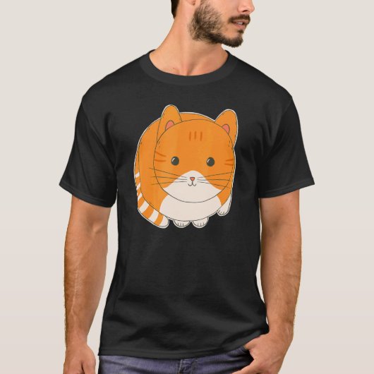 Schattige oranje tabby kat kunst t-shirt (Voorkant)
