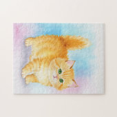 Schattige Oranje Tabby Kat Legpuzzel (Horizontaal)