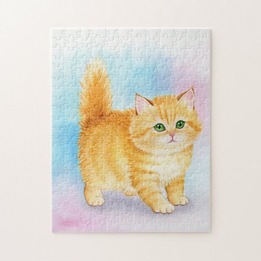 Schattige Oranje Tabby Kat Legpuzzel (Verticaal)