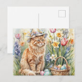 Schattige oranje tabby kat Pasen Briefkaart (Voorkant / Achterkant)