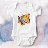 Schattige oranje tabby kat Pasen mand eieren Romper
